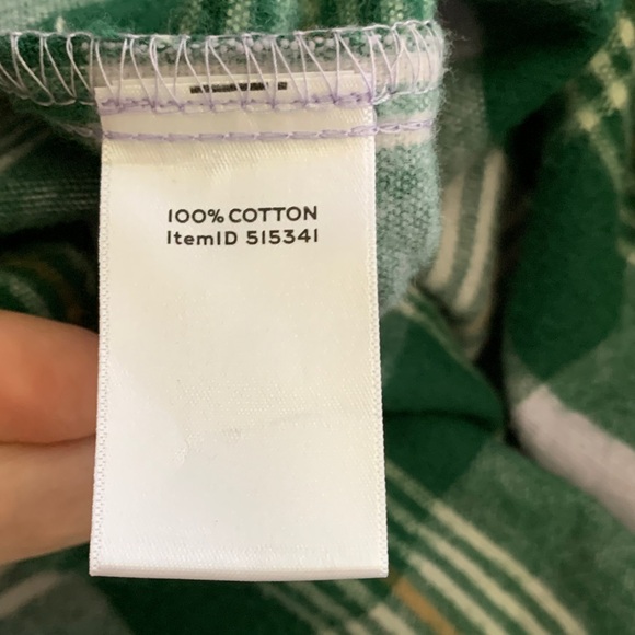 L.L. Bean Green and Purple Plaid Button Down Shirt - Picture 6 of 16
